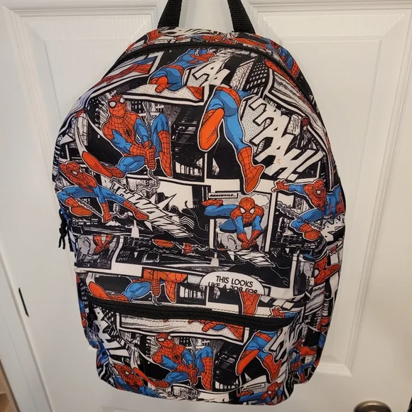 Spiderman Marvel Comic Graphic Print Backpack With Padded Adjustable Straps - Picture 4 of 16